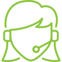 customer service agent icon signifying quick resolution of queries related to prepared meal delivery services by local Chicago residents