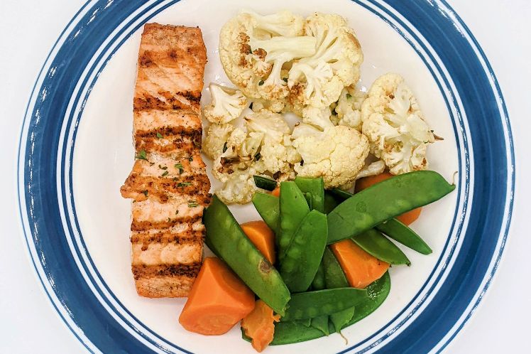 Grilled Salmon with Dill Remoulade & Cauliflower