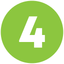 Number 4 icon representing the fourth step to order home meals for seniors from Meal Village.