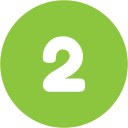 Number 2 icon representing the second step to order home meals for the elderly from Meal Village.