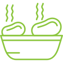 Roasted potatoes icon representing non-traditional Thanksgiving side dishes delivered by Meal Village in Chicagoland